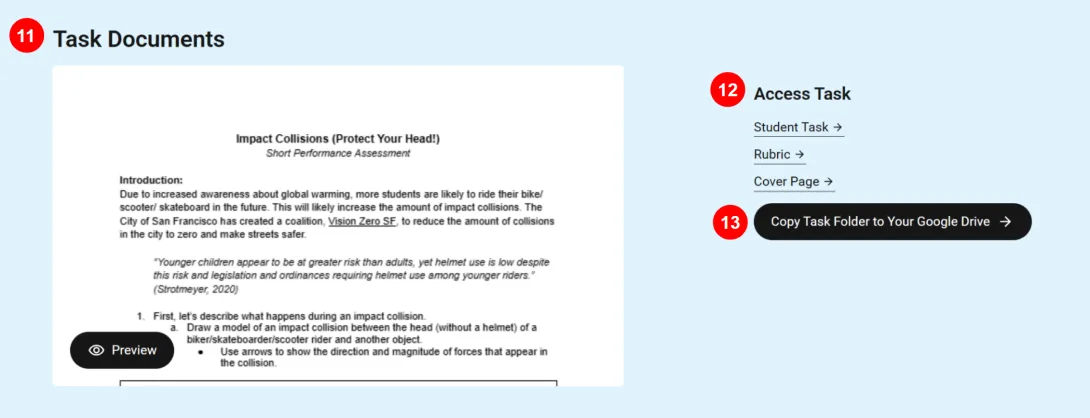 annotated image of task documents section of task page