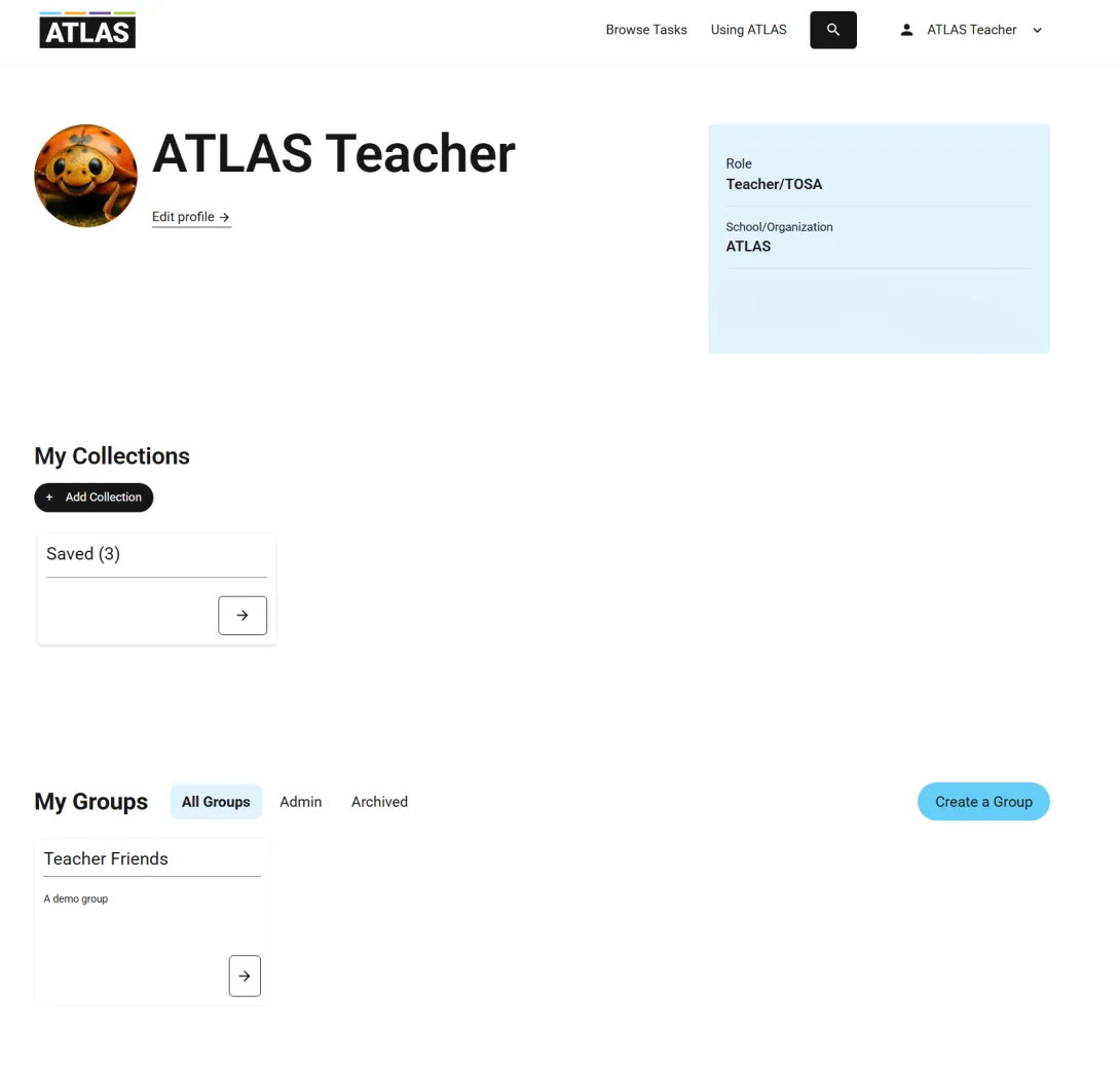 image of a user profile page